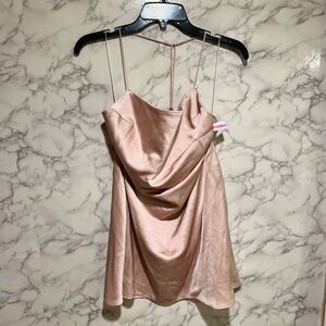 Significant Other Satin T Strappy Back Mini Dress